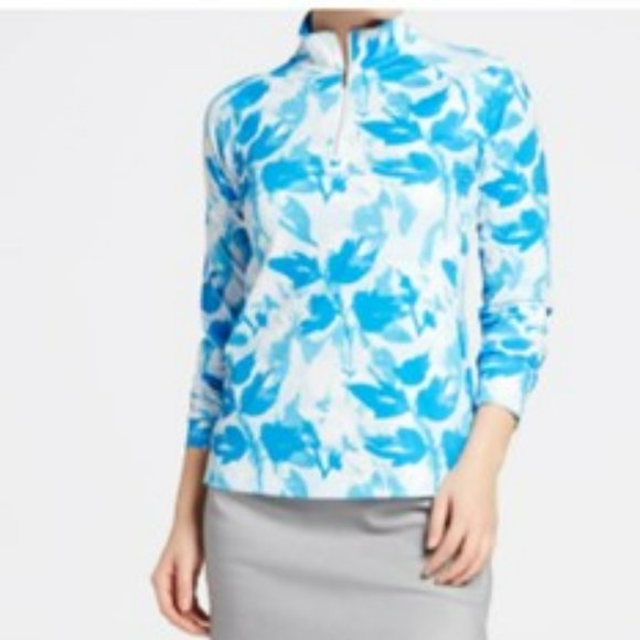 Lady Hagen Tops - Lady Hagen Floral UV 1/4 Zip Golf Pullover – Color Blue Floral– Size S – NWT!